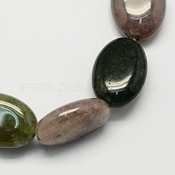 Natural Indian Agate Stone Beads Strands, Oval, 18x13x6mm, Hole: 2mm, about 22pcs/strand, 15.7 inch