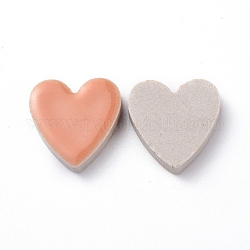 Porcelain Cabochons, Mosaic Tile Supplies for DIY Crafts, Plates, Picture Frames, Flowerpots, Handmade Jewelry, Heart, Coral, 22.5x22x5.5mm, about 232pcs/1000g