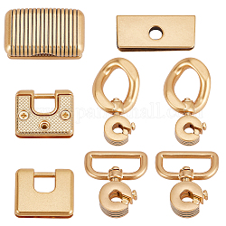 亜鉛合金バッグ製造アクセサリー  バッグロッククラスプを含む  サスペンションクラスプ  ゴールドカラー  14~47.5x25~40x7~20.5mm  8個/セット