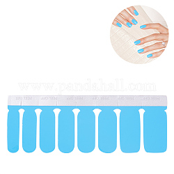 Solid Color Full Cover Best Nail Stickers, Self-adhesive, for Women Girls Manicure Nail Art Decoration, Dark Turquoise, 10.9x3.9cm