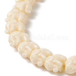 Synthetic Coral Beads Strands, Dyed, Elephant, Champagne Yellow, 11.5x9x7mm, Hole: 1mm, about 25pcs/strand, 9 inch