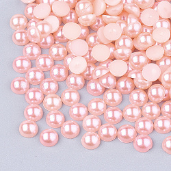 ABS Kunststoffimitation Perle Cabochons, Halbrund, rosa, 8x4 mm