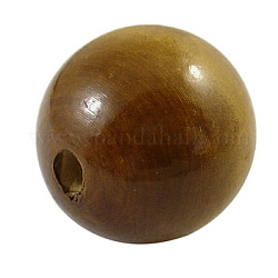 10PCS Lightcoffee Round Wood Beads, Lead Free, Dyed, 27-28mm in diameter, hole: 5mm