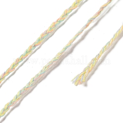 Cordón trenzado de polialgodón de 20 m., piso, para la fabricación de la joya diy, amarillo, 2x0.7mm, alrededor de 21.87 yarda (20 m) / rollo