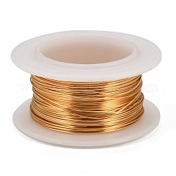 Round Copper Jewelry Wire, Lead Free & Cadmium Free & Nickel Free, Long-Lasting Plated, with Spool, Golden, 22 Gauge, 0.6mm, about 19.68 Feet(6m)/roll