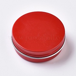 Round Aluminium Tin Cans, Aluminium Jar, Storage Containers for Cosmetic, Candles, Candies, with Screw Top Lid, Red, 5.5x2.1cm, Inner Diameter: 4.9cm