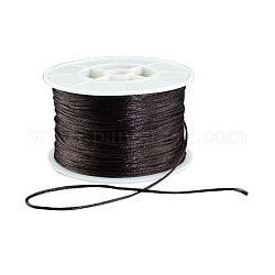 Fil de nylon ronde, corde de satin de rattail, pour création de noeud chinois, brun coco, 1mm, 100 yards / rouleau
