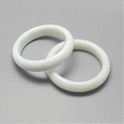 Natürliche weiße Jade Armbänder, 2-1/4 Zoll ~ 2-1/2 Zoll (58~62 mm)