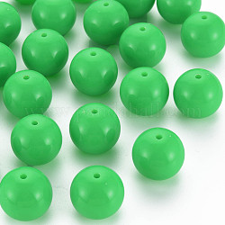 Fluorescence Chunky Acrylic Beads, Round, Lime, 20mm, Hole: 2~3mm, about 105pcs/500g