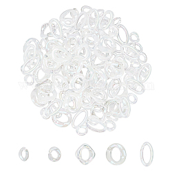 Pandahall elite 100pcs 5 anillos de enlace acrílicos transparentes de estilo, color de ab chapado, estilo de imitación de piedras preciosas, conectores de enlace rápido, Para hacer cadenas de joyería, formas mixtas, claro ab, 20 piezas / style