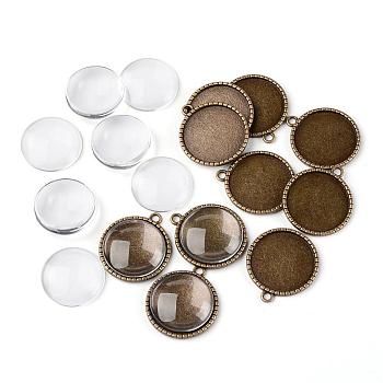 25mm Transparent Clear Domed Glass Cabochon Cover for Alloy Photo Pendant Making KK-X0024-NR