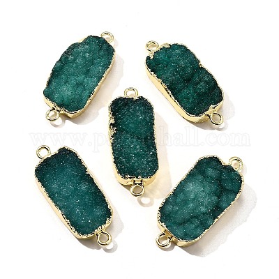 Подвески-коннекторы из натурального окрашенного кварцевого кристалла G-K189-02LG-03-1