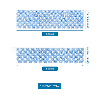 2 рулон 2 размера полиэстеровая эластичная лента&nbsp;EW-TA0001-02J-1