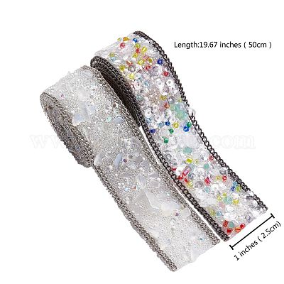 Wholesale 2 Strands 2 Styles Hotfix Resin Rhinestone Tape 