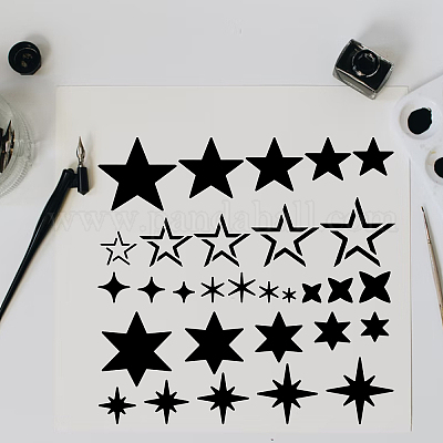 Wholesale BENECREAT Twinkle Star Stencils 15.6x15.6cm Five-pointed Star  Hexagonal Stainless Steel Painting Templates for Woodburning 