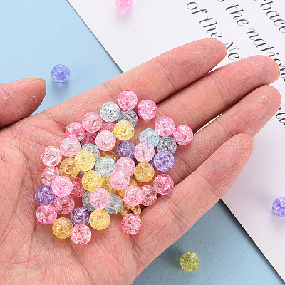 Прозрачных бусин акриловые треск X-MACR-S370-G8mm-1