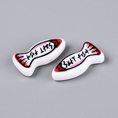 Печатные непрозрачные бусины из смолы&nbsp;RESI-N043-22D-1