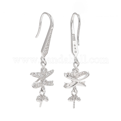 Wholesale Rhodium Plated 925 Sterling Silver Earring Hooks