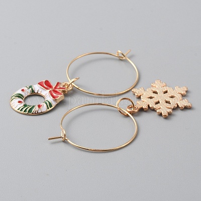 Рождественские подвески из эмали из цинкового сплава AJEW-WH0342-70-1