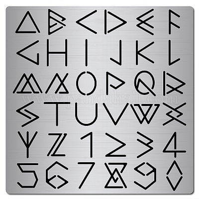 Lettering Stencils Alphabet Number Template Shapes Drawing Old English  Stencil