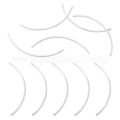 5 шт. 925 изогнутые трубчатые бусины из стерлингового серебра&nbsp;STER-TA0001-52-1