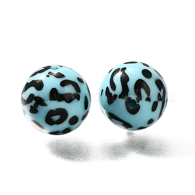Perles acryliques opaques imprimés&nbsp;OACR-S043-07A-1