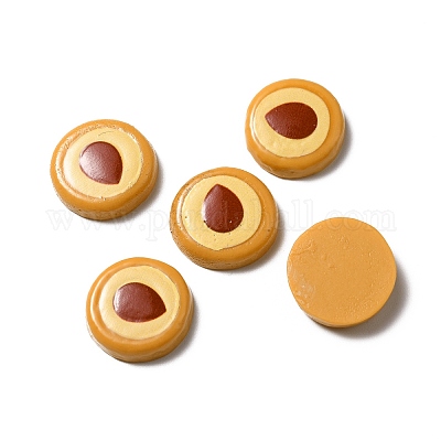 Кабошоны из непрозрачного печенья из смолы RESI-WH0035-41G-1