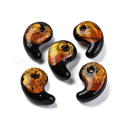 Светящиеся бусины лэмпворк ручной работы из серебряной фольги LAMP-F022-05E-1