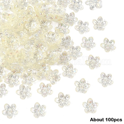 15 g transparente Perlenkappen aus Acryl&nbsp;TACR-YW0003-07E-1