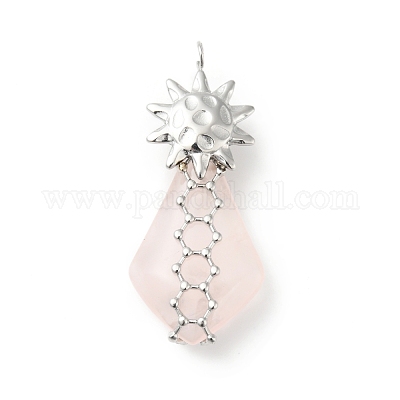 Природного розового кварца подвески G-G870-07P-1