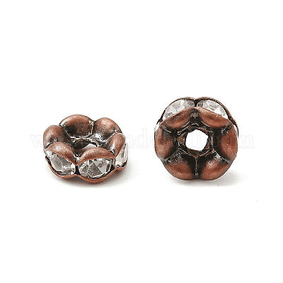 Messing Strass Zwischen perlen&nbsp;RB-A014-L6mm-01R-NF-1