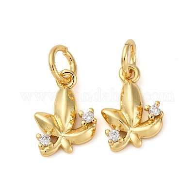 Латунные микропаве прозрачные кубические циркониевые подвески KK-P308-72G-1