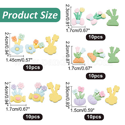 arricraft 50 Pcs 5 Style Flower Resin Charms, Opaque Resin Cabochons Mixed  Color Cabochons Flatback Flower Resin for DIY Crafts Making Decorations