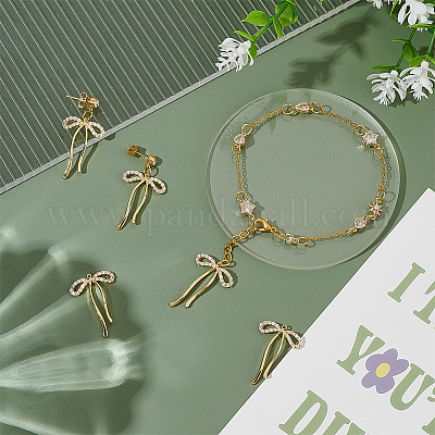 6шт латунные подвески со стразами&nbsp;KK-BC0014-26G-1