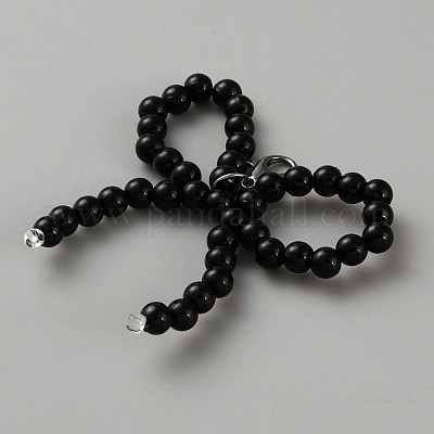 Пластиковые подвески для обуви с бантом из искусственного жемчуга DIY-WH0632-76B-1