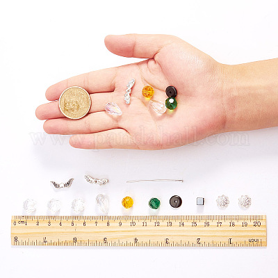 Wholesale SUNNYCLUE 1 Box DIY 10 Pairs Christmas Earrings Set Beading  Guardian Angel Charms Red Green Glass Crystal Beads Angel Wing Bead Crackle  Xmas Loose Spacer Beads for Jewelry Making Kits Adult