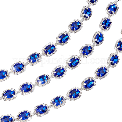 1 ярд латунных цепочек со стеклянными стразами&nbsp;KK-NB0003-96B-1