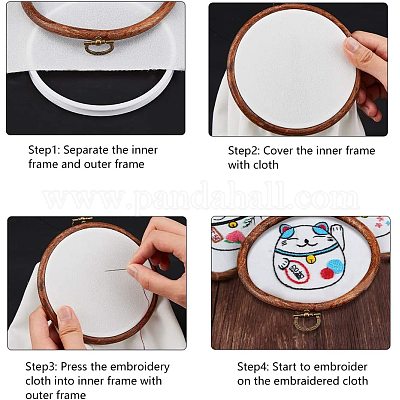 Sewing Tool Round Wooden Color Embroidery Hoops Frame Set Plastic  Embroidery Rings For DIY Cross Stitch Punch Needle Craft Tool