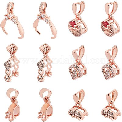 12Pcs jewelry findings for making pinch bails for jewelry making rhinestone  lock