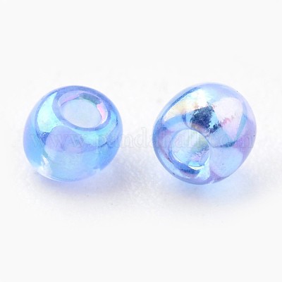 Круглый прозрачный цвета радуги стеклянный бисер&nbsp;X-SEED-A007-2mm-166-1