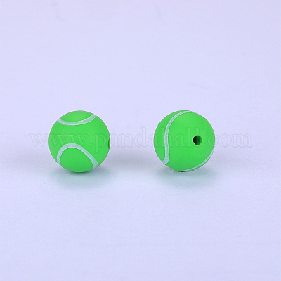 15mm Tennis Printed Silicone Beads