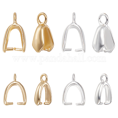 Wholesale Beebeecraft 40Pcs 4 Style Pinch Bails for Pendants 18K Gold &  Sterling Silver Plated Snap on Bails Dangle Charms Clasps Pendant Connector  with Hole for Jewelry Making 