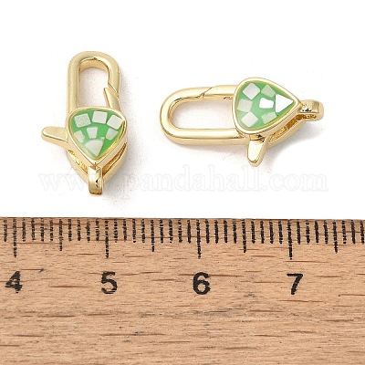Chiusure a moschettone in ottone smaltato&nbsp;KK-K385-013G-1