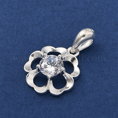 Подвески из тонкого серебра с прозрачными кубическими цирконами STER-P069-03A-S-1