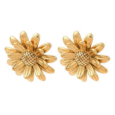 Серьги-гвоздики из нержавеющей стали 304&nbsp;LS-EJEW-A136-02G-1