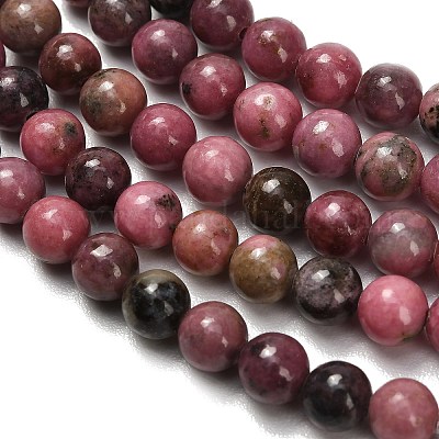 Природные родонит бисер нитей&nbsp;G-F820-K08-6mm-1