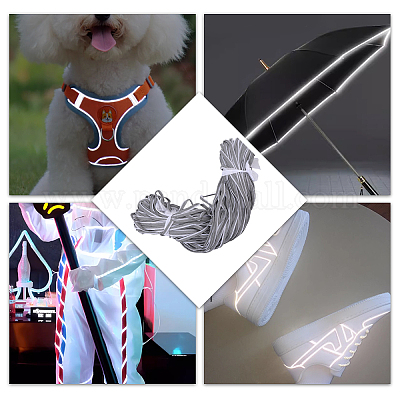 Светоотражающие хлопковые ленты&nbsp;SRIB-WH0011-283-1