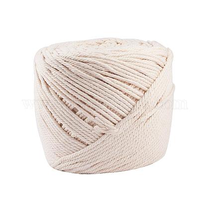 Benecreat 3mmx200m 4 hilos de algodón cordón 100% natural hecho a mano macramé cuerda de algodón para colgar en la pared colgador de plantas OCOR-BC0012-A-07-1