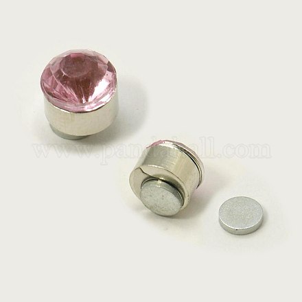 Stainless Steel Magnetic Ear Studs with Rhinestone EJEW-I054A-01-1