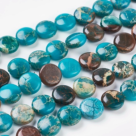 Synthetic Aqua Terra Jasper Beads Strands G-G058-12x5mm-2-1
